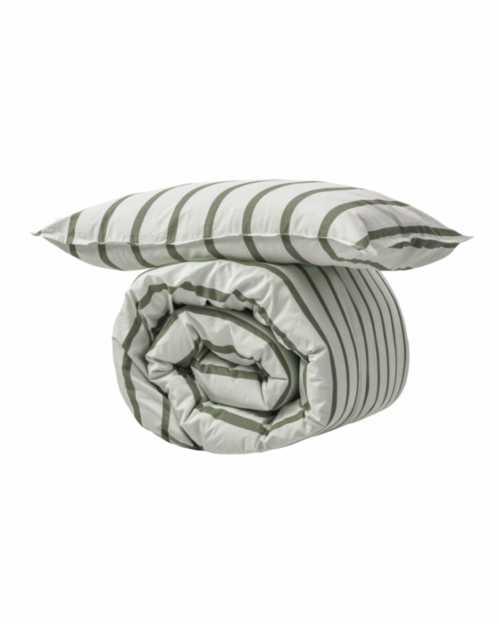 Påslakan 'Wegga' 200x135 - Grön/Vit