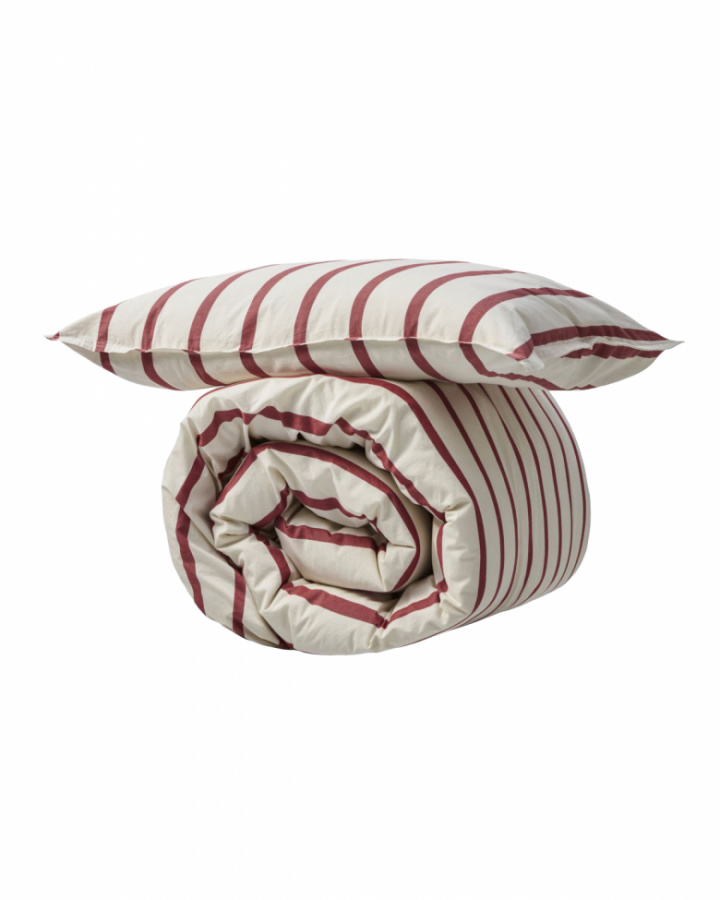 Påslakan 'Wegga' 200x135 - Röd/Vit