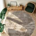 Rund matta \'Aranga Super Soft Fur\' 80cm - Brun