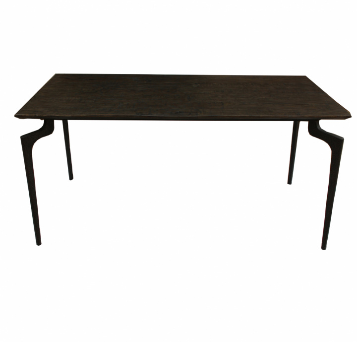 Matbord - Mörkt trä/Metall 160cm - Nordal