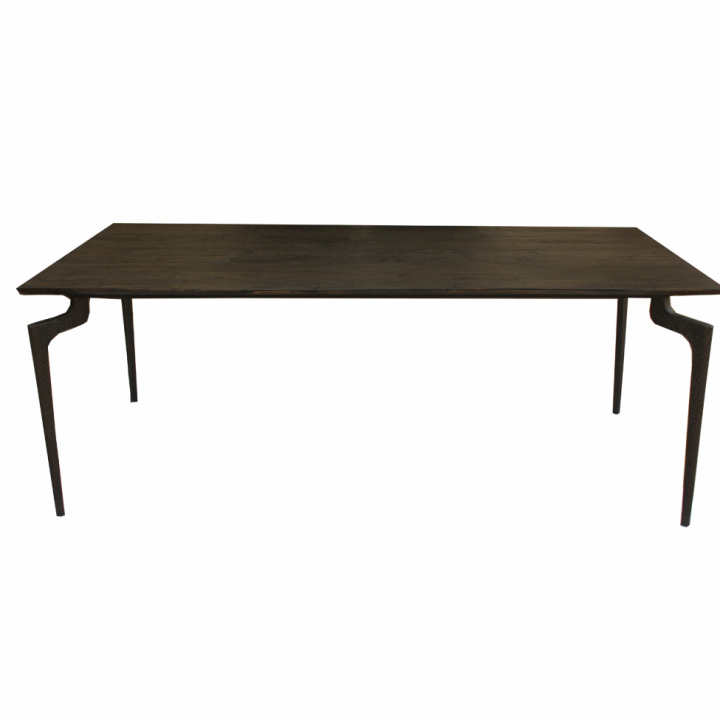 Matbord - Mörkt trä/Metall 200x80