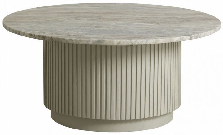 Soffbord 'Erie' Runt 75cm - Vit Marmor