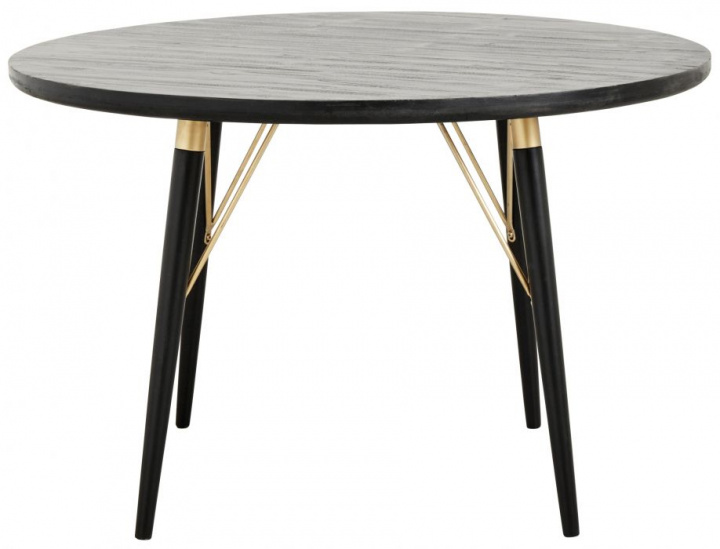 Matbord 'Black Wood' Runt 120cm - Svart