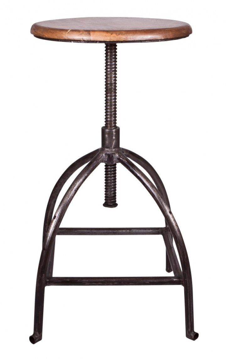 Barstol / Hög pall - Järn och trä
