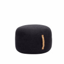 Sittpuff - Svart med läderhandtag S
