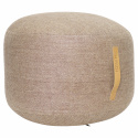 Sittpuff - Beige med läderhandtag S