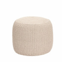 Flätad sittpuff - vit