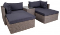 Lounge-set \'Rossi\' - Grå med svarta kuddar