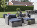 Lounge-set \'Rossi\' - Grå med svarta kuddar