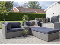 Lounge-set \'Rossi\' - Grå med svarta kuddar
