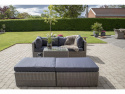 Lounge-set \'Rossi\' - Grå med svarta kuddar