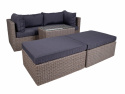Lounge-set \'Rossi\' - Grå med svarta kuddar