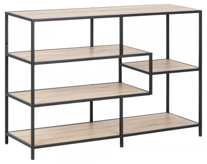 Bokhylla \'Seaford\' 114x78cm - Sand/Svart i gruppen Möbler / Hyllor & förvaring / Bokhyllor hos Reforma (77182)
