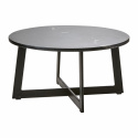 Soffbord \'Milan L\' runt 70cm - Svart/marmor