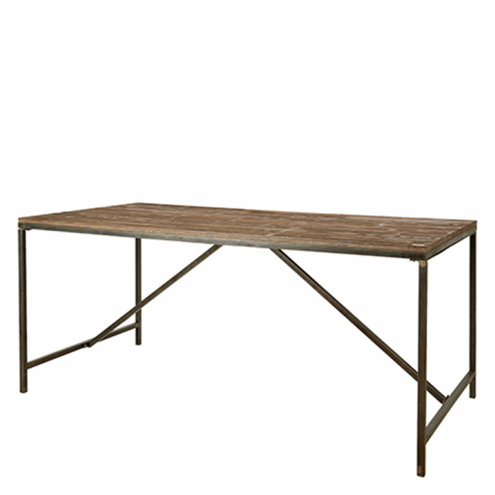 Rustikt matbord 'William' - Trä/Järn 180x90
