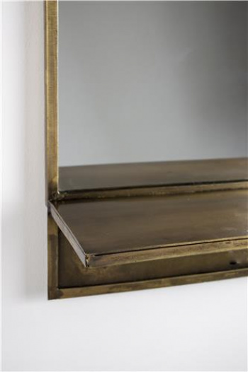 Spegelhylla \'Feyza\' Rektangulär - Mässing 37x61 cm