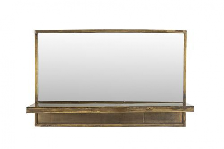 Spegelhylla \'Feyza\' 61x38cm - Mässing i gruppen Inredning / Dekoration / Speglar hos Reforma (8100034)