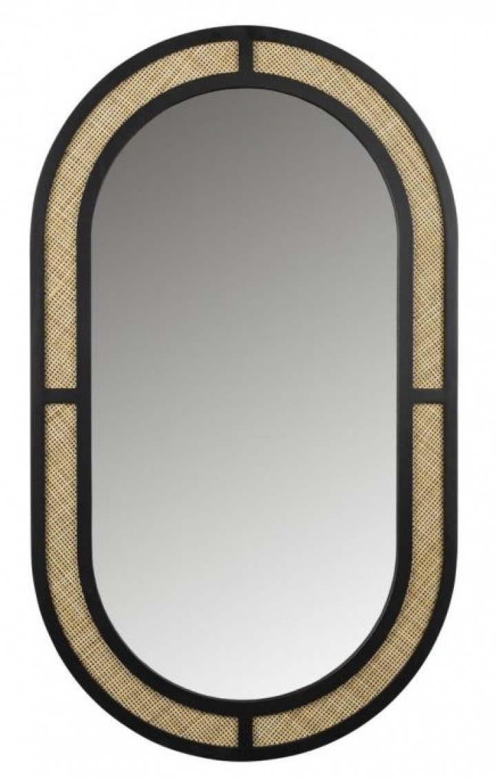 Spegel 'Aida' Oval - Natur/Svart