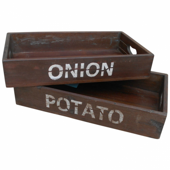 Trälådor \'Potatos and Onion\' - Vintage i gruppen Möbler / Hyllor & förvaring / Småförvaring hos Reforma (811037)