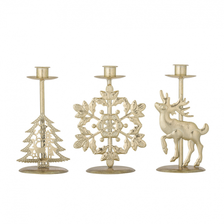 Ljusstake \'Sauda\' 3-pack - Guld i gruppen Jul hos Reforma (82072165)