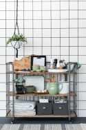 Hylla med hjul - Industristil