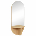 Väggspegel med Hylla \'Nordisk\' - Ek/Natur/Glas 55x120cm
