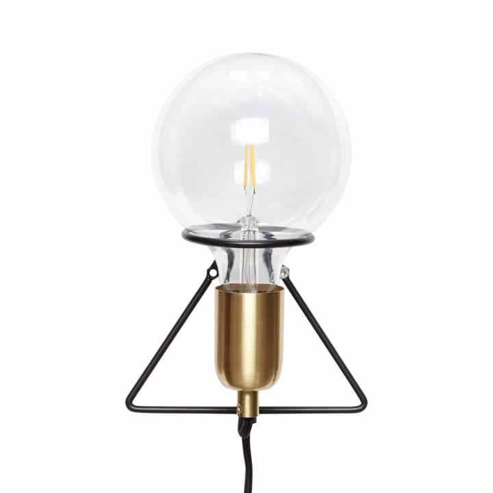 Vägglampa 'Bulb' - Mässing/Svart - Hubsch