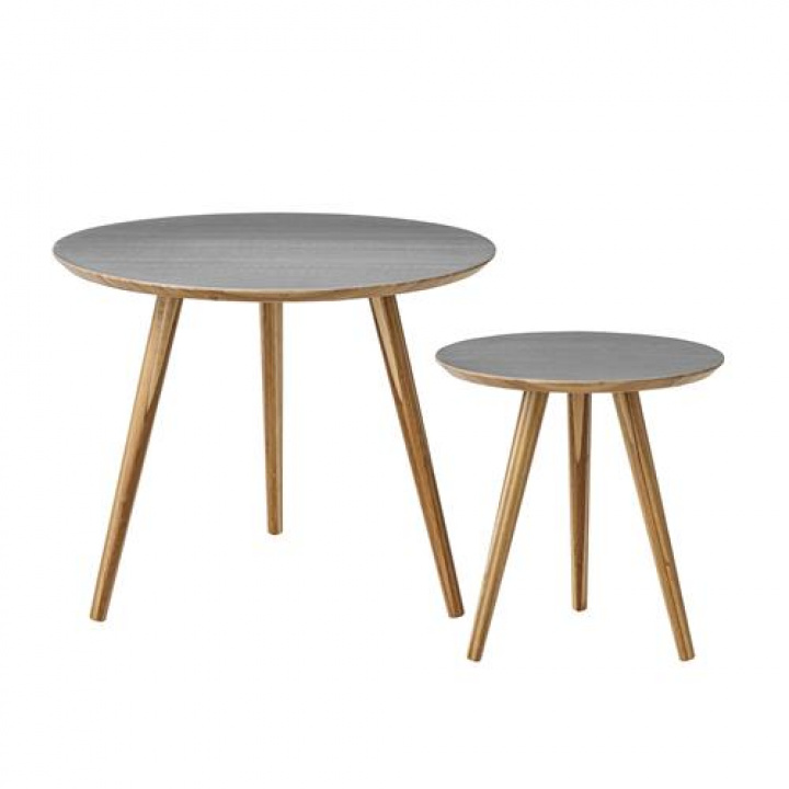Set med soffbord - Grå & natur
