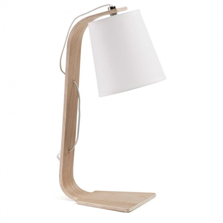 Bordslampa 'Percy' - Vit/Brun