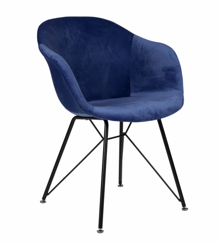 Stol 'Uptown' - Blå/Sammet 