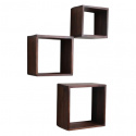 Vägghyllor \'Cube\' - Brun 3 set
