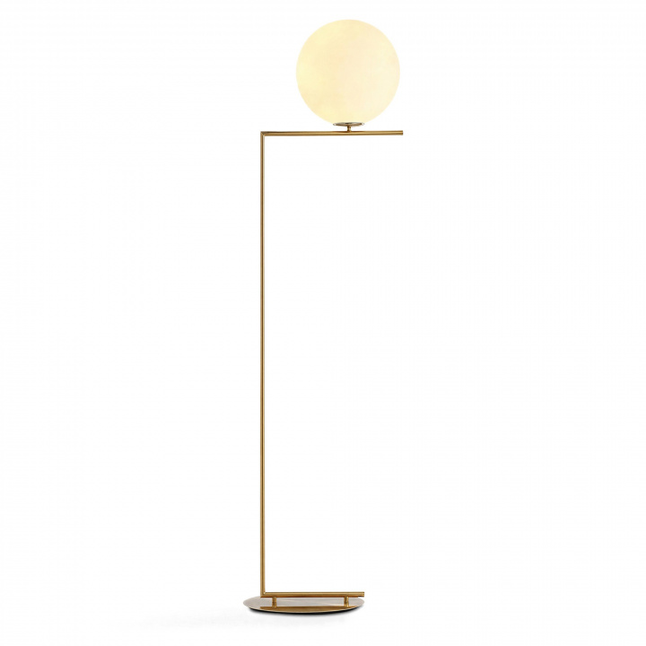Golvlampa 'Creme Satin' - Mässing