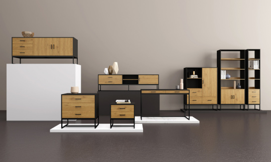 Sideboard \'Amster\' - Ek/Svart