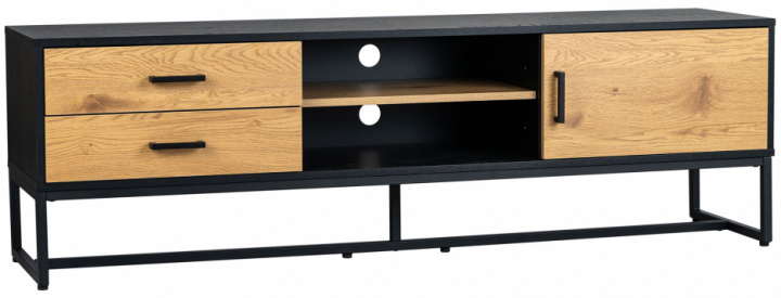 TV-bnk \'Amster\' - Ek/Svart i gruppen RUM / Vardagsrum / Sideboards hos Reforma (AMSTERTU01)