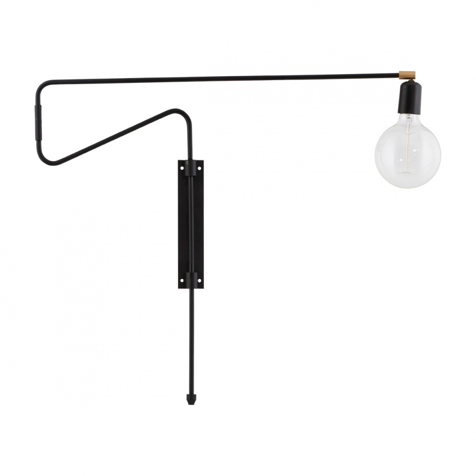 Vgglampa \'Swing\' - Svart/Jrn (L)