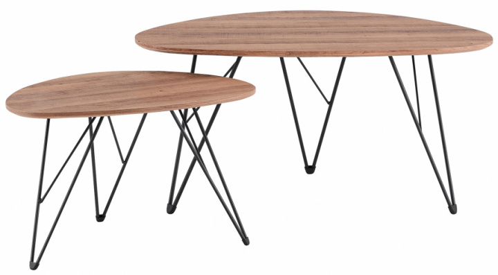 Soffbord 'Twin' x2 - Natur/Svart