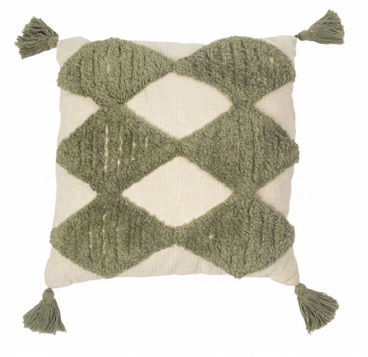 Prydnadskudde - Grön/Beige 45x45 i gruppen Kampanj / Inredning / Textilier hos Reforma (CUSHION-TO-186)