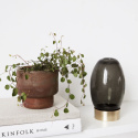 Ljuslykta/Blomkruka - Glas/Patina
