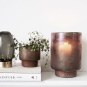 Ljuslykta/Blomkruka - Glas/Patina