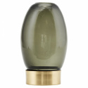 Ljuslykta \'Kupol\' - Grått glas/Mässing