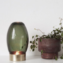 Ljuslykta \'Kupol\' - Grått glas/Mässing