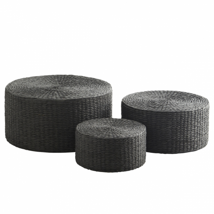 Puffar \'Rush\' 3 set - Svart i gruppen Möbler / Soffor / Sittpuffar & Fotpallar hos Reforma (EG19-294BL)