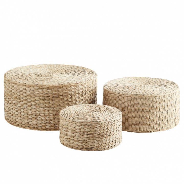 Puffar \'Rush\' 3 set - Natur i gruppen Möbler / Soffor / Sittpuffar & Fotpallar hos Reforma (EG19-294N)