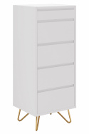 Byrå \'Elle\' 45x110 - Vit/Mässing