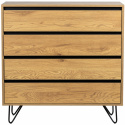 Byrå \'Elle\' 90x90 - Ek/Svart