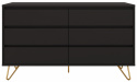 Byrå \'Elle\' 120x70 - Svart/Mässing