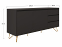 Sideboard \'Elle\' - Svart/Mässing