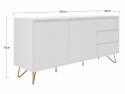 Sideboard \'Elle\' - Vit/Mässing