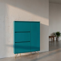 Skoskåp \'Elle\' - Turkos/Mässing