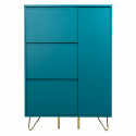 Skoskåp \'Elle\' - Turkos/Mässing